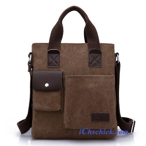 Aktentasche Herren Braun, Herren Schultertasche Leder Braun