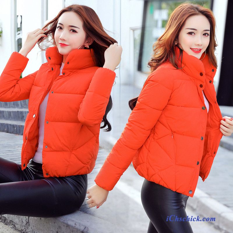 Bekleidung Baumwolle Mantel Allgleiches Baumwollgepolsterte Damen Schüler Winter Orange Bestellen