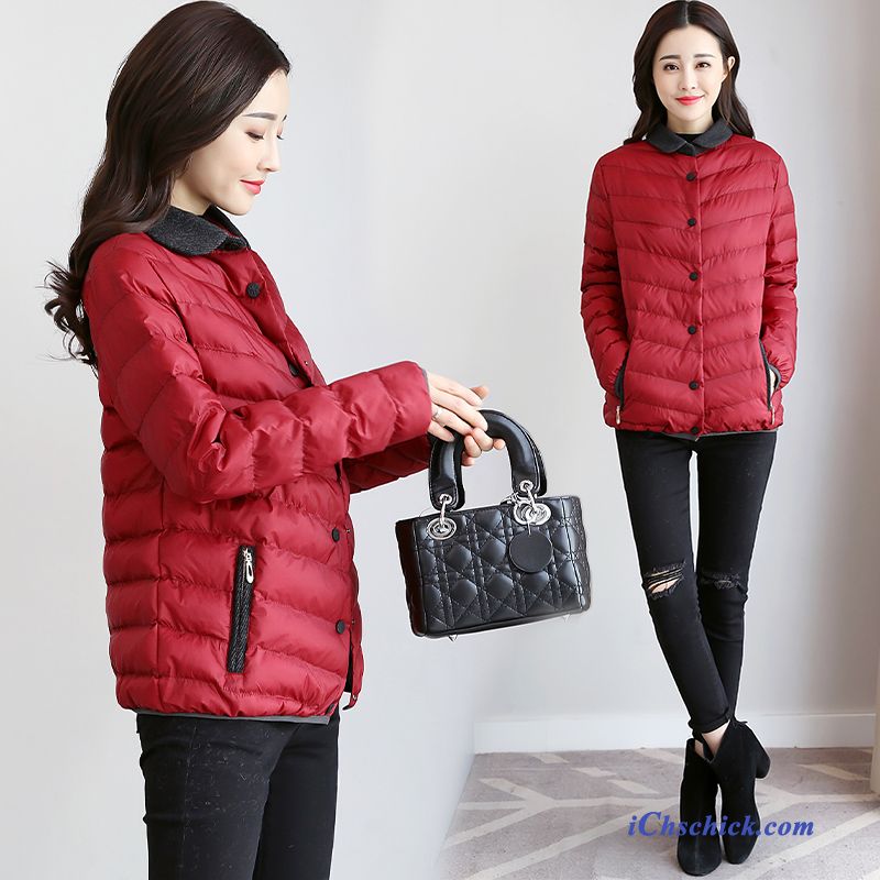 Bekleidung Baumwolle Mantel Allgleiches Warme Einfach Mode Winter Jujube Rote Billige