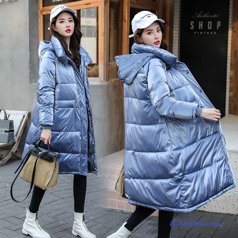 Bekleidung Baumwolle Mantel Lange Überzieher Winter Liebhaber Mode Polarblau Kaufen