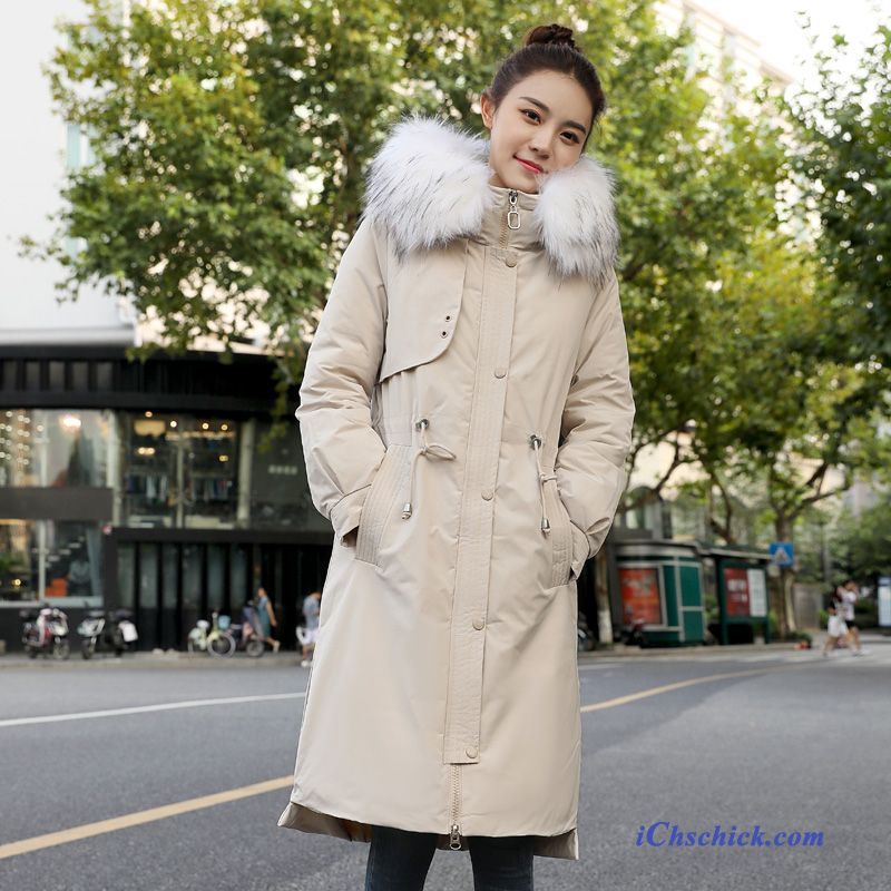 Bekleidung Baumwolle Mantel Temperament Allgleiches Einfach Groß Persönlichkeit Weiß Beige Billige