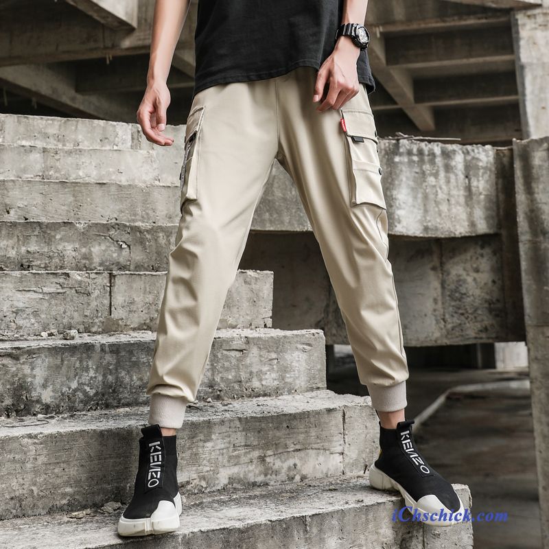 Bekleidung Cargohose Gut Aussehend Hosen Herren Trendmarke Schmales Bein Beige Billig