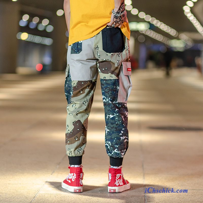 Bekleidung Cargohose Herbst Freizeit Trendmarke Feder Große Größe Camouflage Rot Günstige