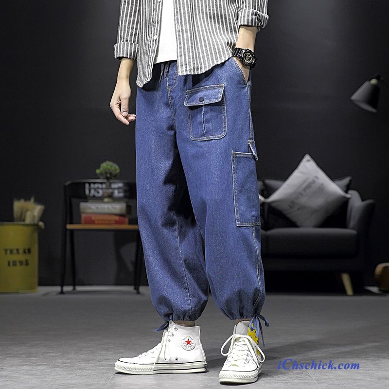 Bekleidung Cargohose Hosen Trendmarke Fettig Jeans Enge Schwarz Billige