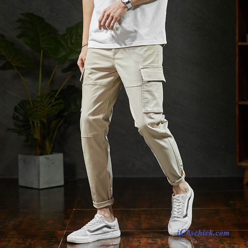 Bekleidung Cargohose Sommer Lose Herren Trend Jugend Khaki Online