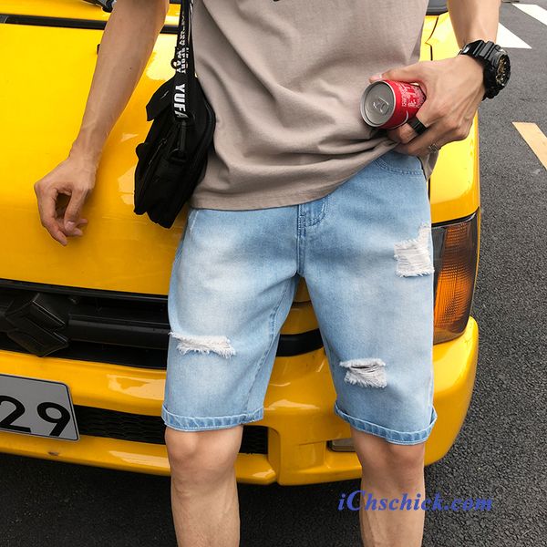 Bekleidung Kurze Hosen Lose Trend Herren Sommer Dünn Blau Kaufen