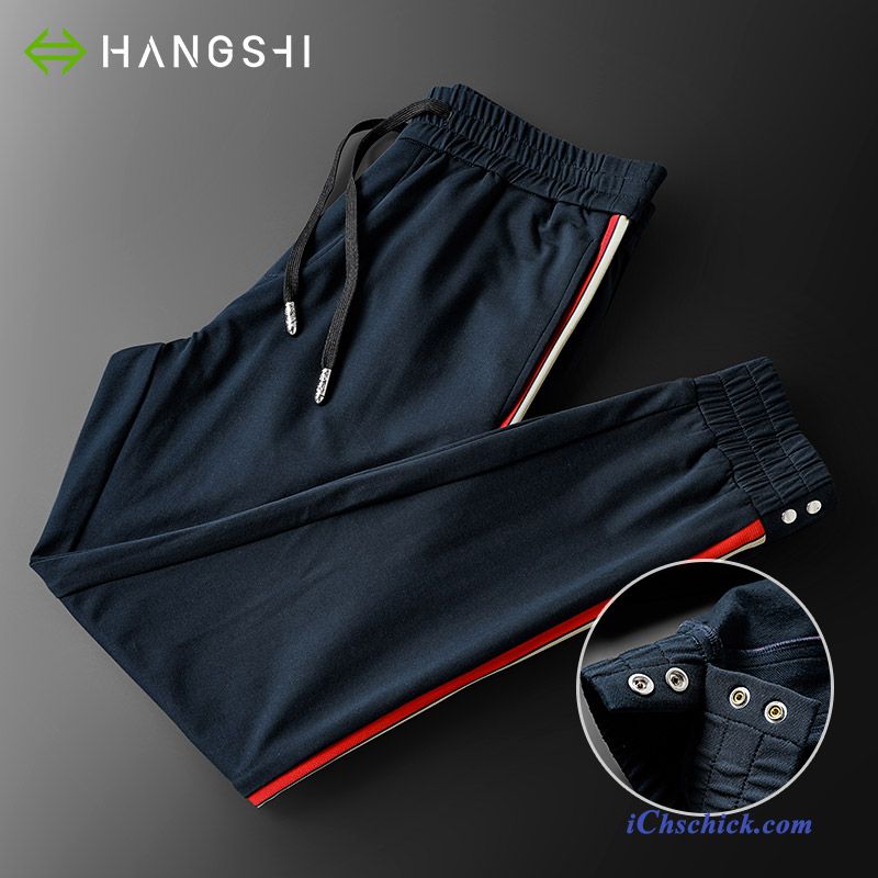 Bekleidung Hosen Herren Sweatpants Herbst Beine Streifen Grün Billige