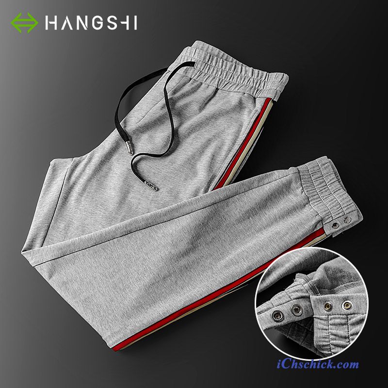 Bekleidung Hosen Herren Sweatpants Herbst Beine Streifen Grün Billige