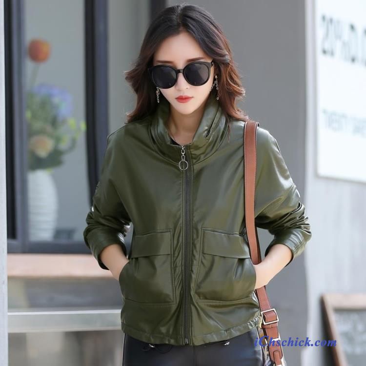Bekleidung Jacken Mit Kapuze Lederjacke Große Größe Freizeit Damen Army Grün Verkaufen