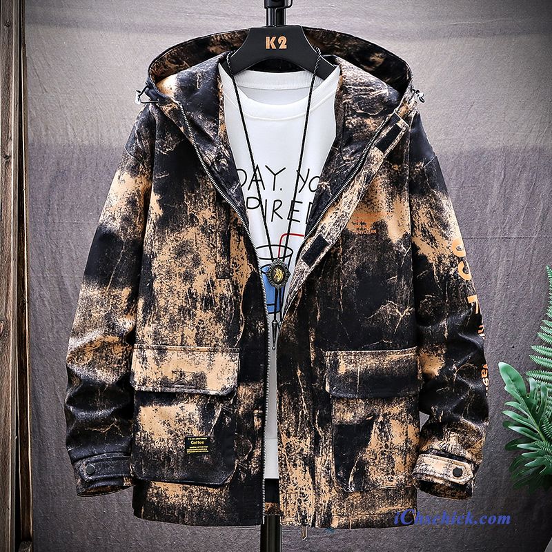 Bekleidung Jacken Neu Trendmarke Überzieher Herbst Mantel Camouflage Purpur Lila Sale