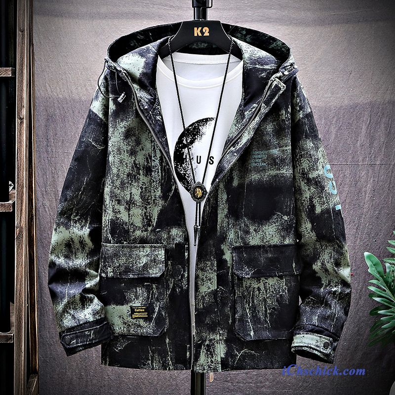 Bekleidung Jacken Neu Trendmarke Überzieher Herbst Mantel Camouflage Purpur Lila Sale