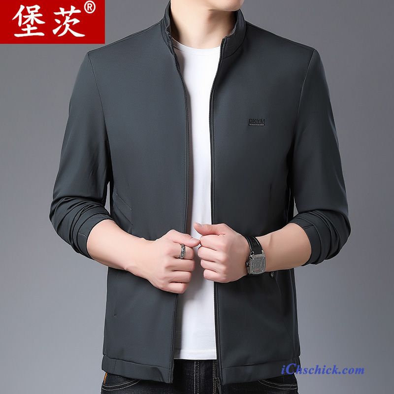 Bekleidung Jacken Stehkragen Feder Mode Überzieher Mantel Schwarz Billige