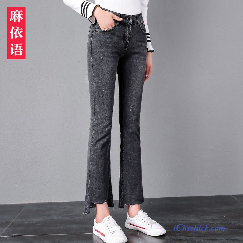 Bekleidung Jeans Ausgestellte Jeans Damen Elastisch Herbst Ultra Blau Billige