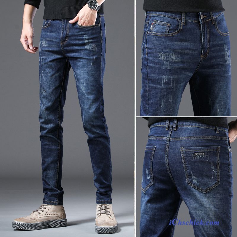 Bekleidung Jeans Lange Neu Trend Herren Schlank Schwarz Sale