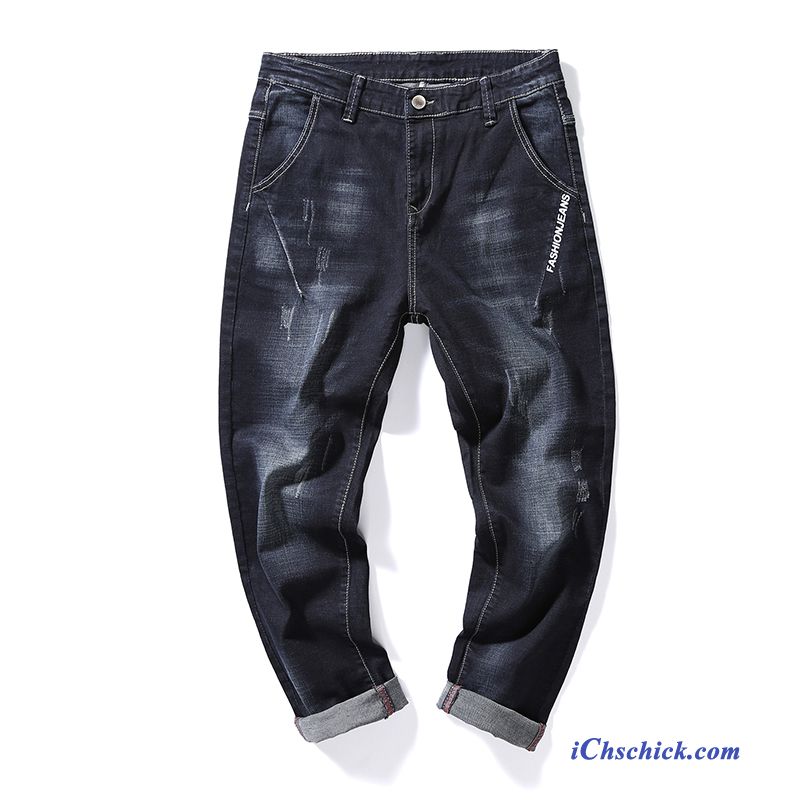 Bekleidung Jeans Trend Lose Herren Dünn Fett Blau Billige