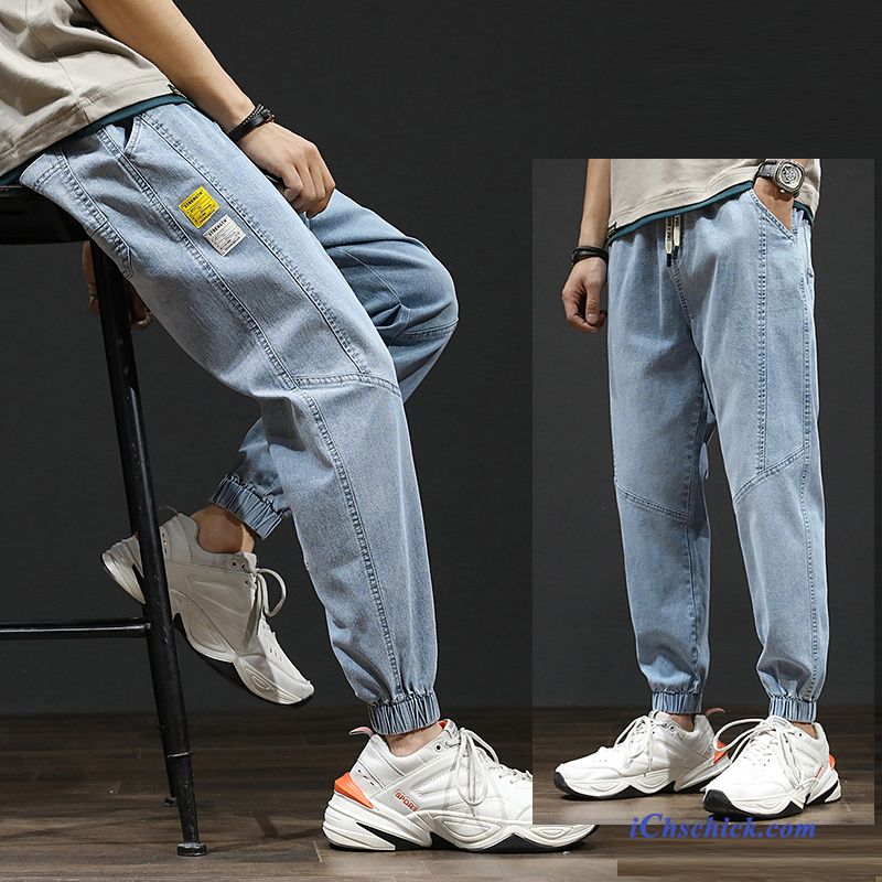Bekleidung Jeans Trendmarke Herren Werkzeugbau Freizeit Sommer Blau Hell Sale