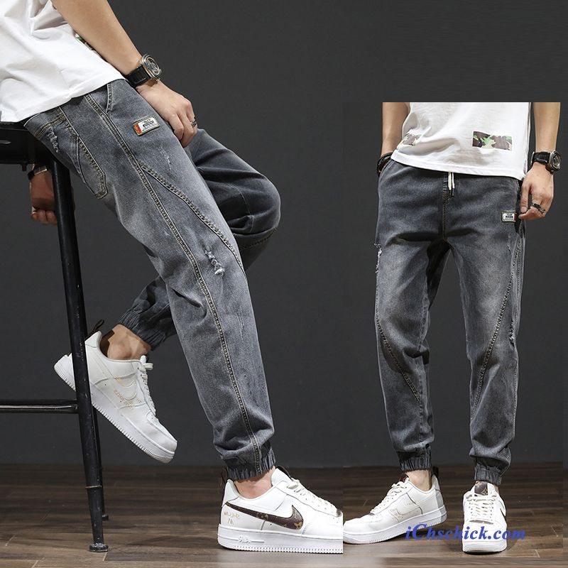 Bekleidung Jeans Trendmarke Herren Werkzeugbau Freizeit Sommer Blau Hell Sale