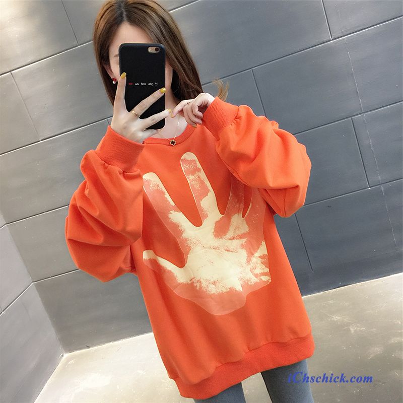 Bekleidung Kapuzenpullis Mantel Trend Herbst Hoodies Neu Orange Online