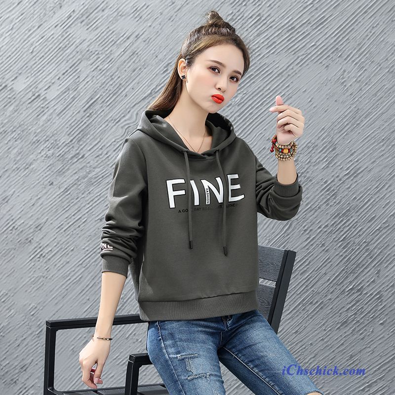 Bekleidung Kapuzenpullis Trend Allgleiches Damen Hoodies Drucken Blau Angebote