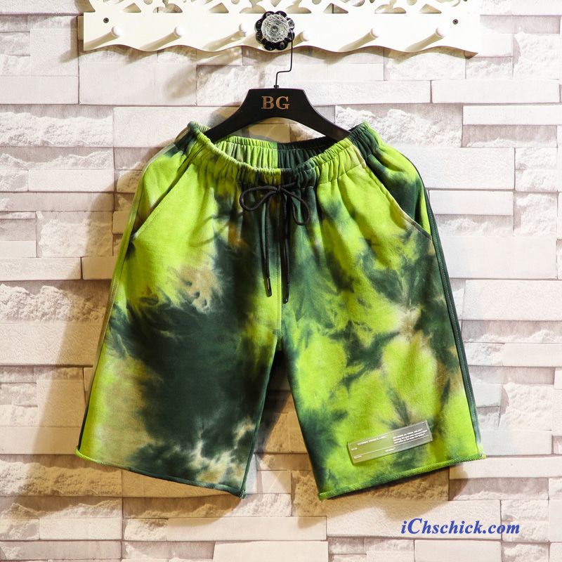 Bekleidung Kurze Hosen Lose Muster Trendmarke Herren Dunkelrosa Camouflage Sandfarben