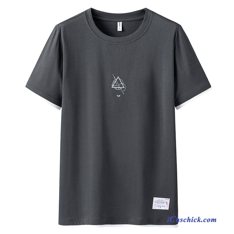 Bekleidung T-shirts Sommer Trend Neu Mantel Herren Grau Dunkel Sale
