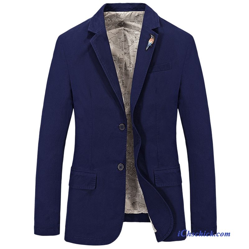 Blazer Herren Blau Slim Fit Gestreift, Herren Blazer Stretch Kaufen