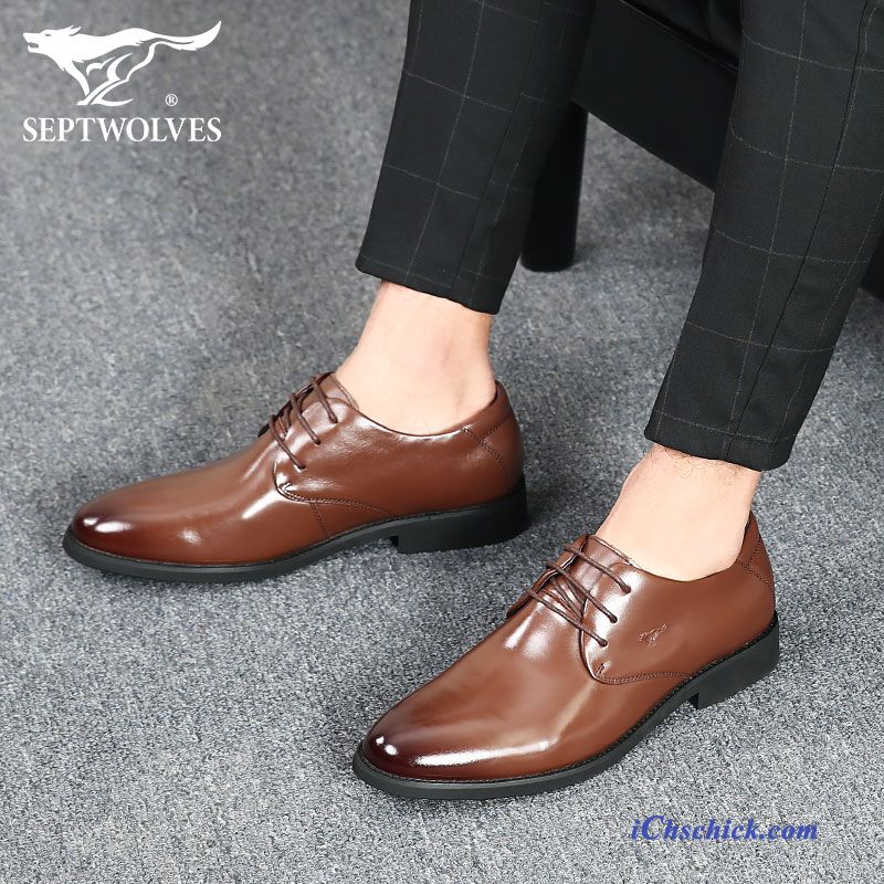 Braune Leder Schuhe Hellrosa, Herren Leder Schuhe Cognac Billig