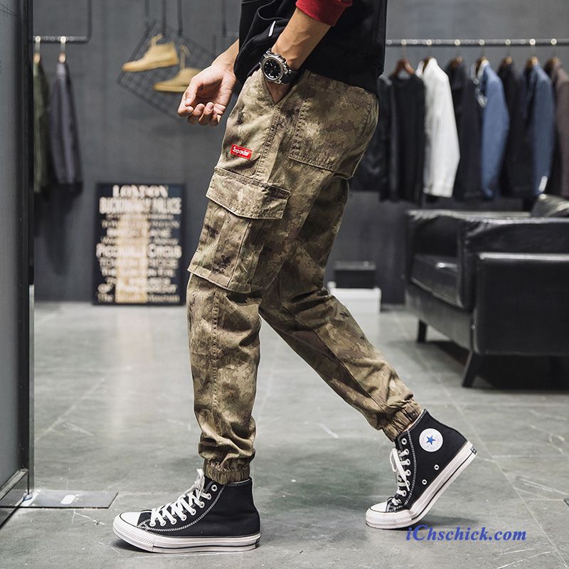 Coole Herren Cargohose Kupfer, Skinny Biker Cargohose Herren