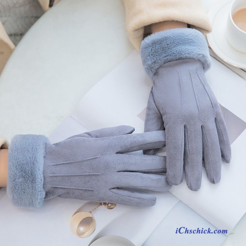 Damen Handschuhe Warm Halten Fahrrad Fahren Niedlich Touchscreen Kalte Blau Günstig
