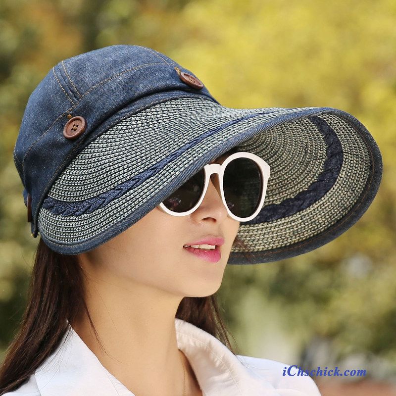 Damen Hüte / Caps Fahrrad Fahren Outdoor Sonne Sonnenhüte Falten Blau Kaufen