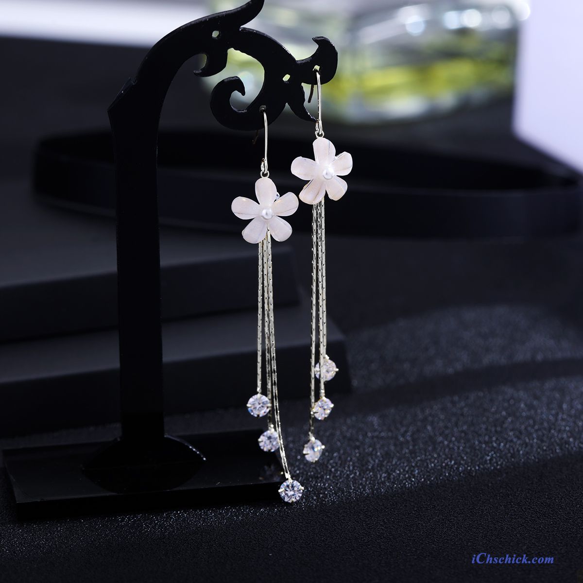 Damen Silberschmuck Herz Elegante Blumen Mini Quasten Weiß Gold Angebote