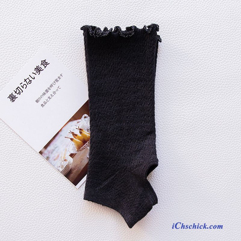 Damen Socken Frühling Glänzend Herbst Seide Mid Schwarz Online