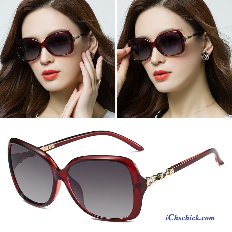 Damen Sonnenbrille 2018 Sonnenbrillen Mesh Neu Trend Gradient Purpur Lila Rot Billige