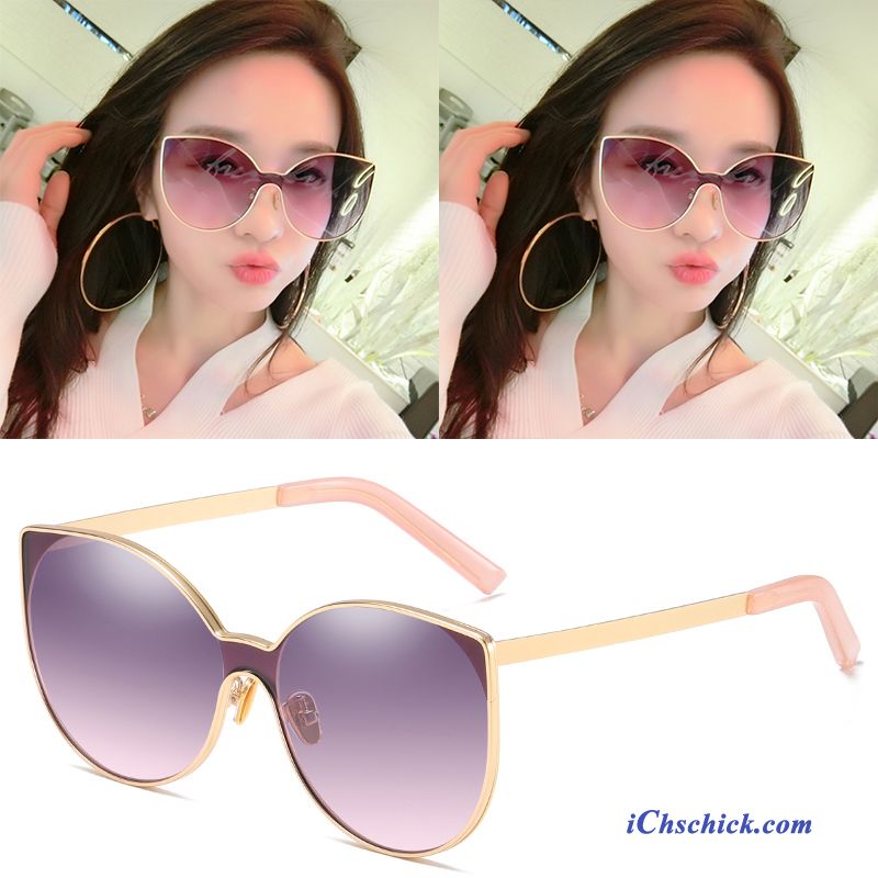 Damen Sonnenbrille Beliebte Trend Rundes Gesicht Straßenschlag Neu Purpur Lila Rosa Gold Rot Verkaufen