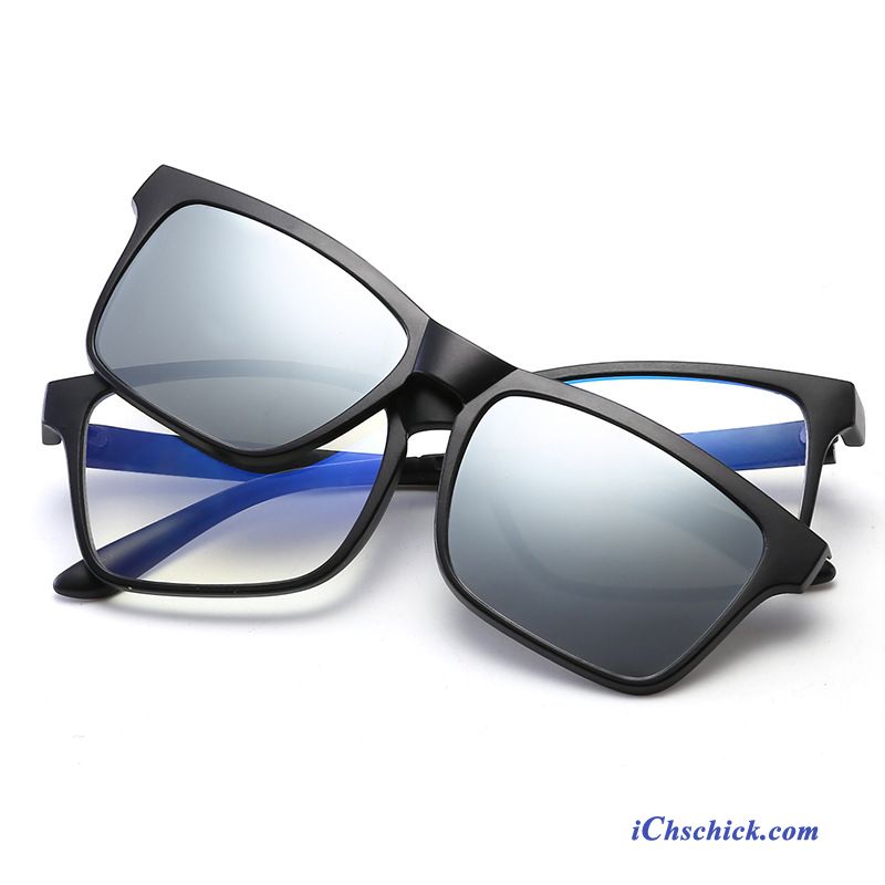 Damen Sonnenbrille Sonnenbrillen Doppelnutzen Kurzsichtigkeit Herren Polarisator Blau Silber Schwarz Sale