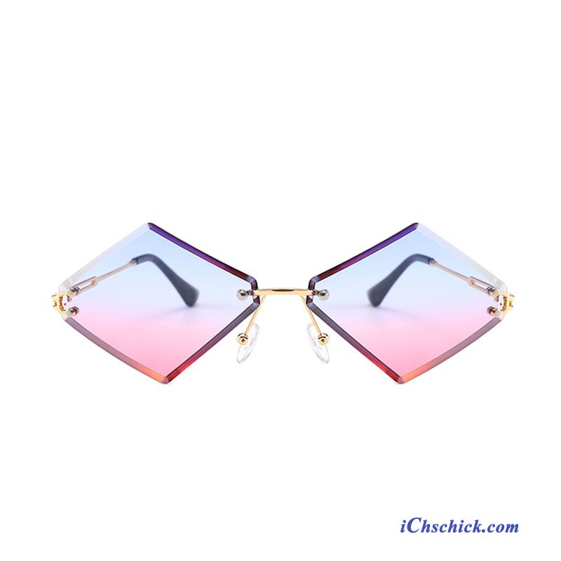 Damen Sonnenbrille Super Diamantform Mesh Europe Trend Gradient Farbe Blau Rosa Rot Billige