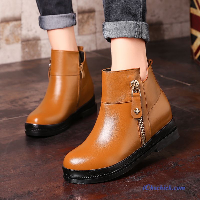 Damenschuhe Online Shop, Lederstiefel Mit Absatz Kaufen