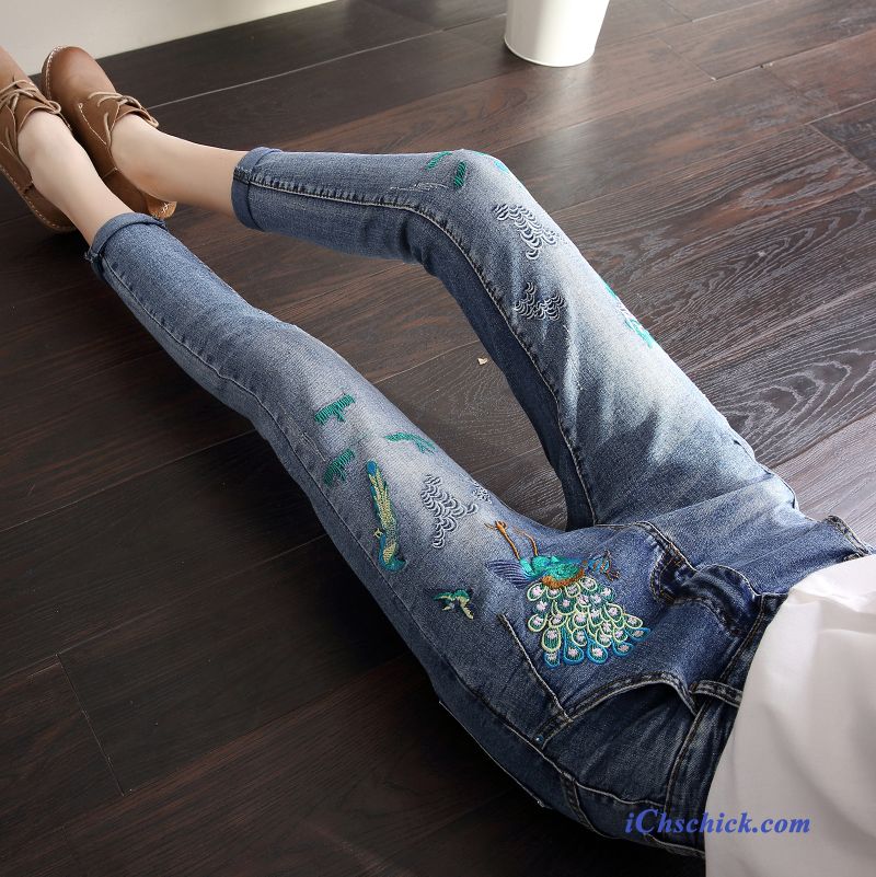 Destroyed Jeans Damen Grün, Super Skinny Jeans Damen Billig