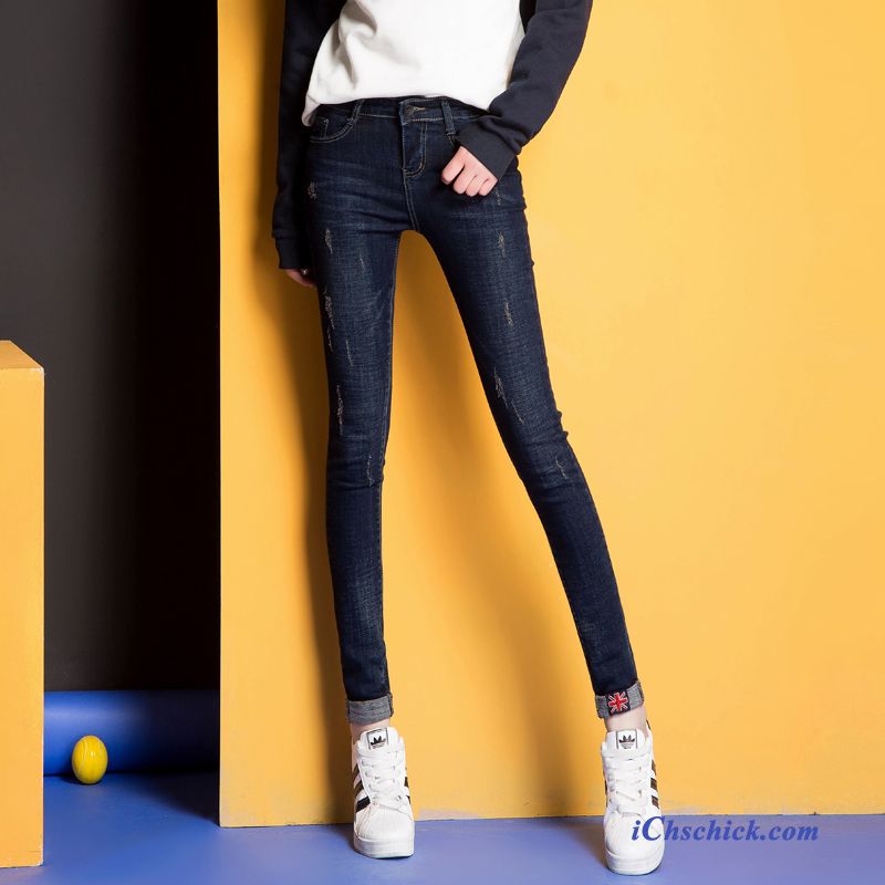 Graue Röhrenjeans Damen, Lässige Damenjeans Günstig