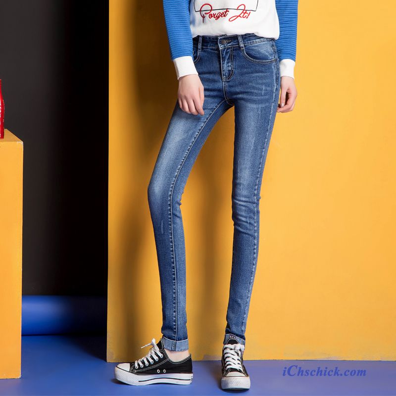 Graue Röhrenjeans Damen, Lässige Damenjeans Günstig