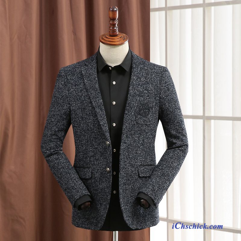 Günstig Blazer Kaufen Grau, Herrenanzüge Slim Fit