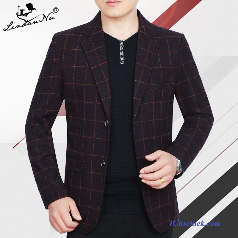 Herren Blazer Beige, Grauer Blazer Slim Fit Billig