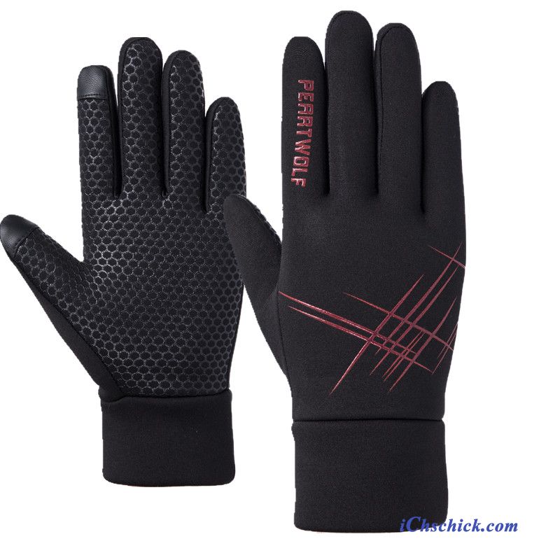 Herren Handschuhe Fahren Winter Rutschfest Sport Laufen Schwarz Günstige