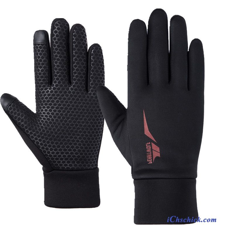 Herren Handschuhe Fahren Winter Rutschfest Sport Laufen Schwarz Günstige