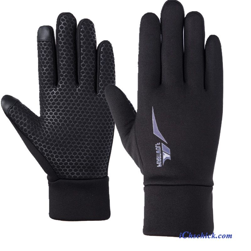 Herren Handschuhe Fahren Winter Rutschfest Sport Laufen Schwarz Günstige