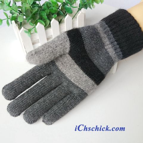 Herren Handschuhe Kalte Stricken Warm Halten Herbst Winter Schwarz Kaufen