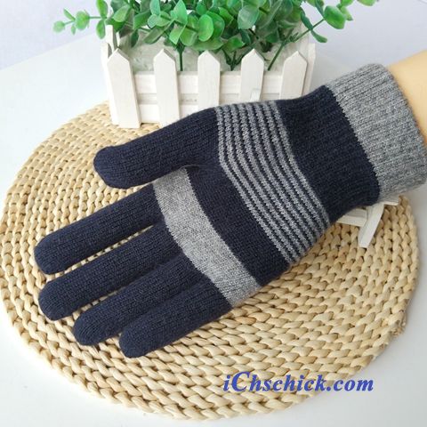 Herren Handschuhe Kalte Stricken Warm Halten Herbst Winter Schwarz Kaufen