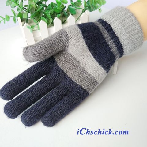 Herren Handschuhe Kalte Stricken Warm Halten Herbst Winter Schwarz Kaufen