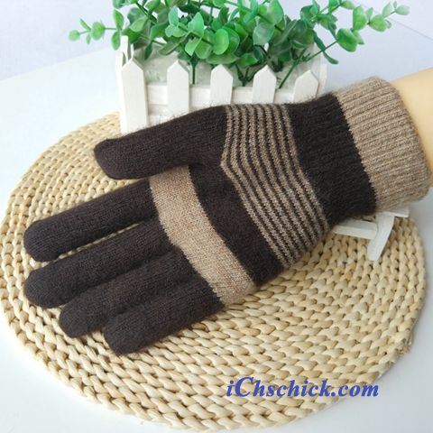 Herren Handschuhe Kalte Stricken Warm Halten Herbst Winter Schwarz Kaufen