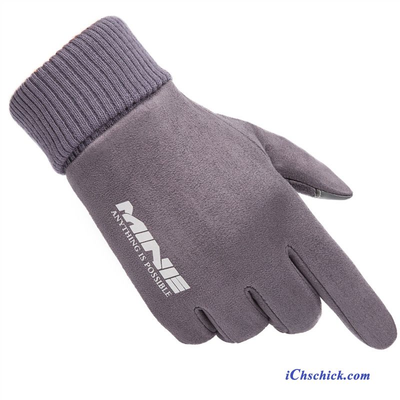 Herren Handschuhe Touchscreen Winter Halber Finger Kaschmir Warm Halten Schwarz Online